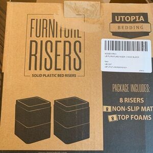 Utopia 2” Never Used Black With Non-slip Mats & Top Foam Furniture Risers